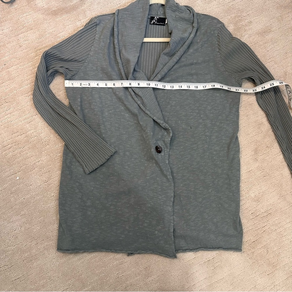 Fenini Ribbed One Button Cardigan Size S - Picture 2 of 9